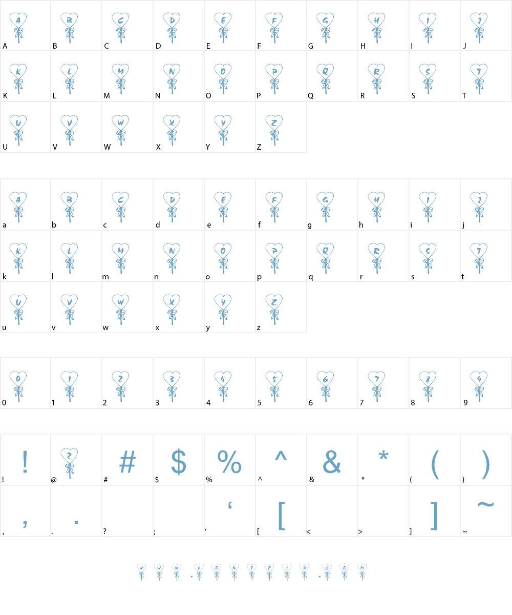 101! Love PoP Font Character